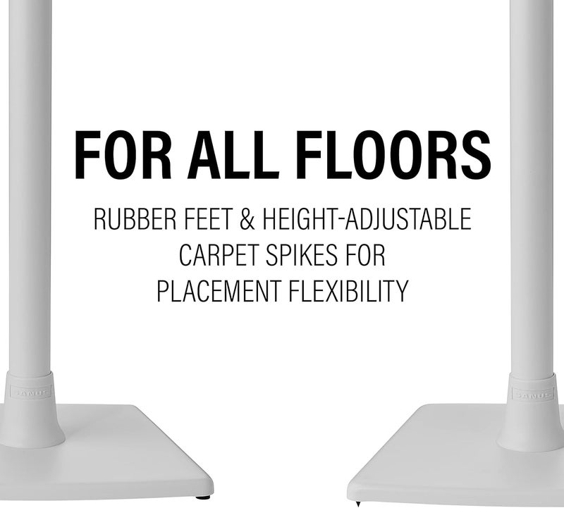 Sanus Speaker Stand for Sonos Era 100™ - Fixed Speaker Stand w/Easy 3 Step Install -Includes All Hardware, Carpet Spikes & Rubber Feet - White - Image 4